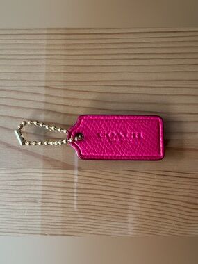 Coach Hot Pink Pebbled Leather Hang Tag
